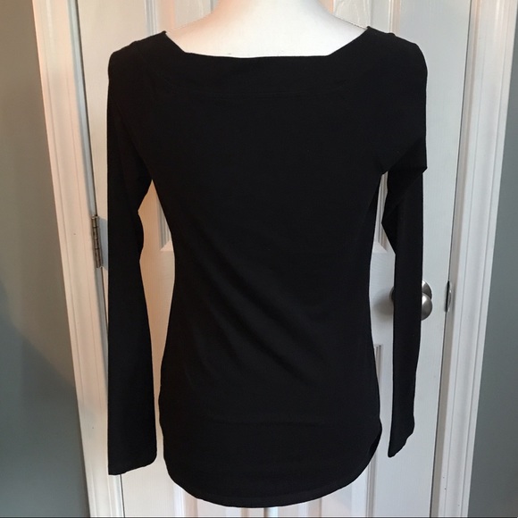 Ann Taylor LOFT Simple black long sleeve tee, S - Picture 2 of 5